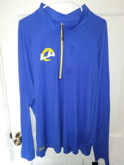 Men's Los Angeles Rams Royal Combine Authentic Raglan Quarter-Zip Top Football Apparel L.A. Rams
