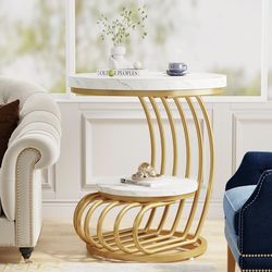 Tribesigns Gold Round End Table