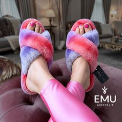 EMU Australia Women’s Mayberry TRI1 Coral Purple Slippers Sz 6
