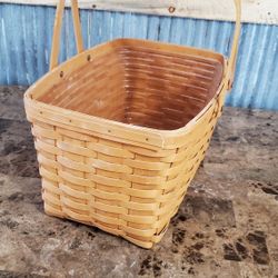Longaberger Basket With Two Handles. Good Condition. Signed.