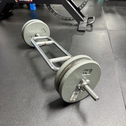 CAP Standard Triceps Bar with 120lb Standard Weight Plates