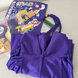 UNISEX Kindergarten Preschool Graduation Cap Gown (PURPLE)