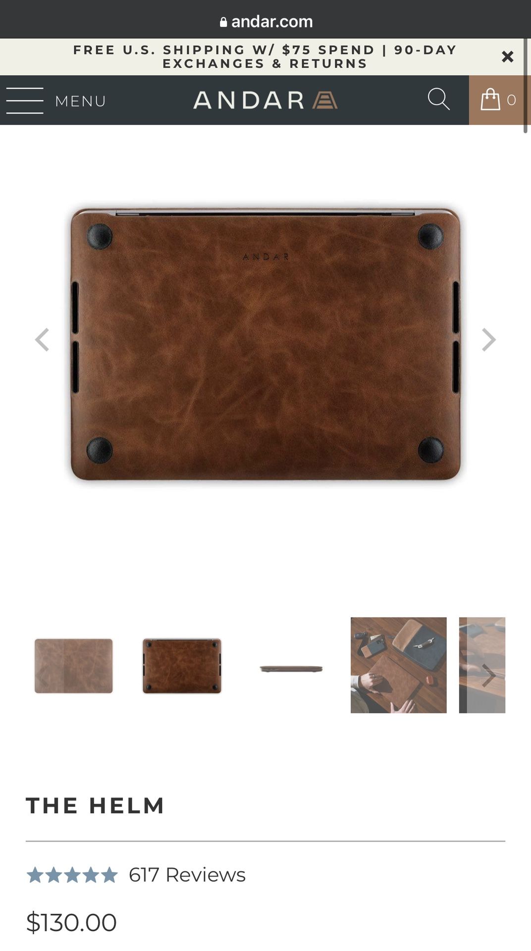 Andar The Helm MacBook Genuine Leather Case