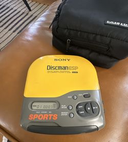 Vintage 1996 Sony Sports Discman CD Player - ESP - Yellow/Grey (D-421SP)