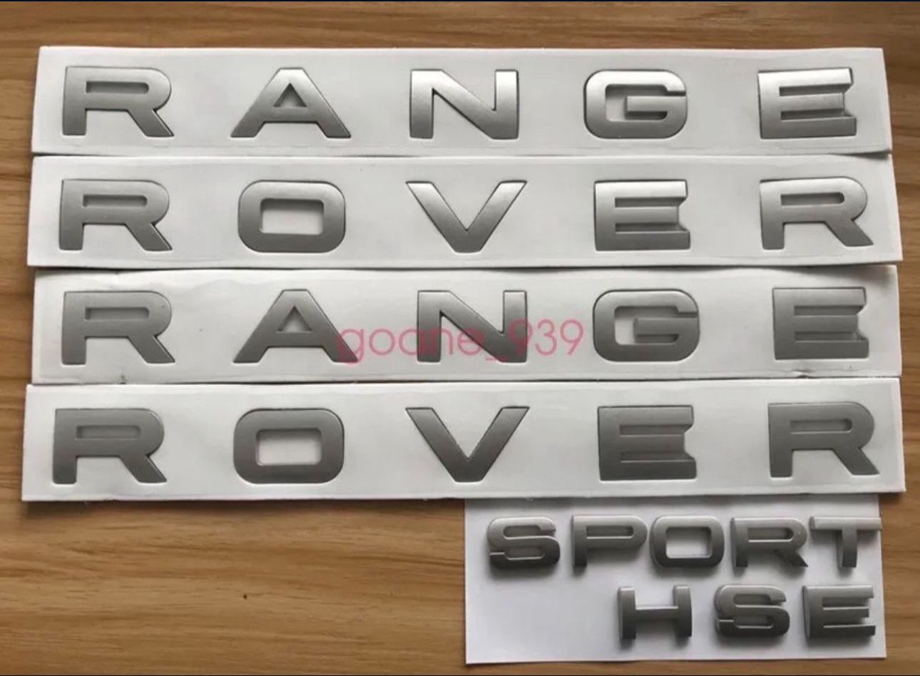 3PCS Set Silver RANGE ROVER & Sport HSE Letters Badge Logo Front Rear Hood Matte