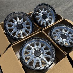 New Machined Raceline ALPHA 17” Off-Road Wheels 6 Lug Chevy GMC Toyota 6x139.7 Rims Rines