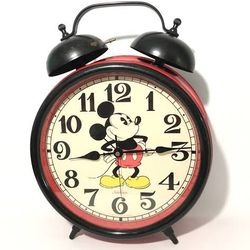Sunbeam Walt Disney Mickey Mouse Vintage Oversize 17 Inch Alarm Clock-Works!