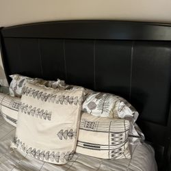 Bed And Leather Headboard/Frame