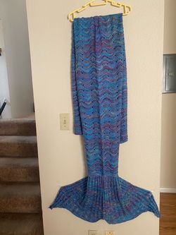 New Blue Crochet Maimed Tail Blanket