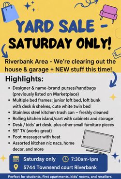 Yard sale Saturday only