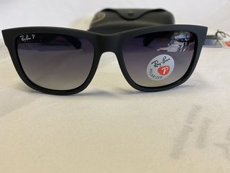New Ray-Ban Justin Wayfarer POLARiZED RB4165 622/T3 Black/Grey Gradient 54mm