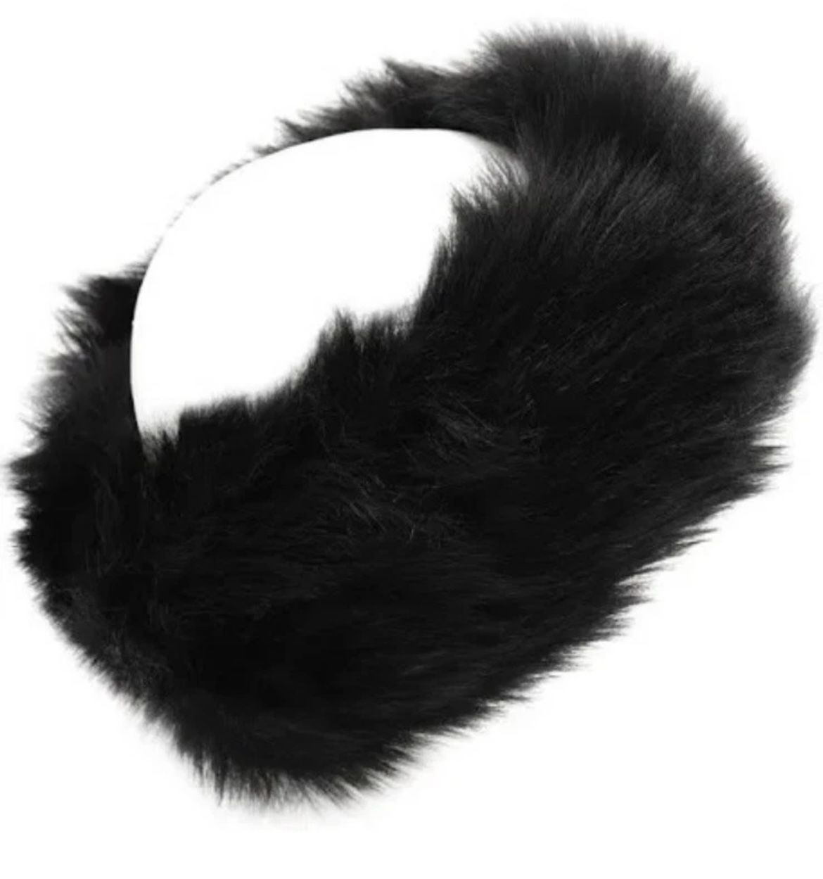 Surell Faux Fur 2 In 1 Headband Scarf Neckwarmer Black One Size Fits Most