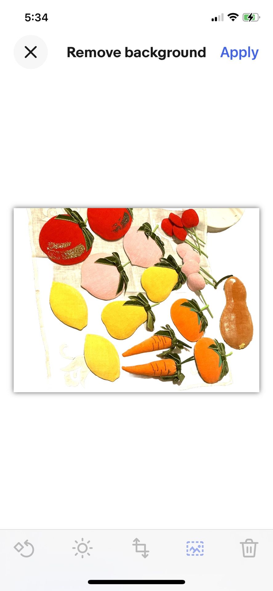 Vintage Lot Of Felt Fruit From Japan