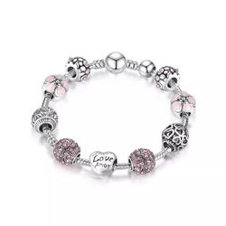 Bracelet With Pink Zircon 