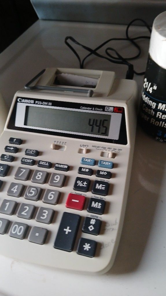 Canon P23-DH 3 printing calculator