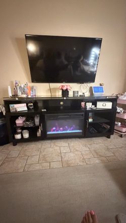 Tv stand with fireplace