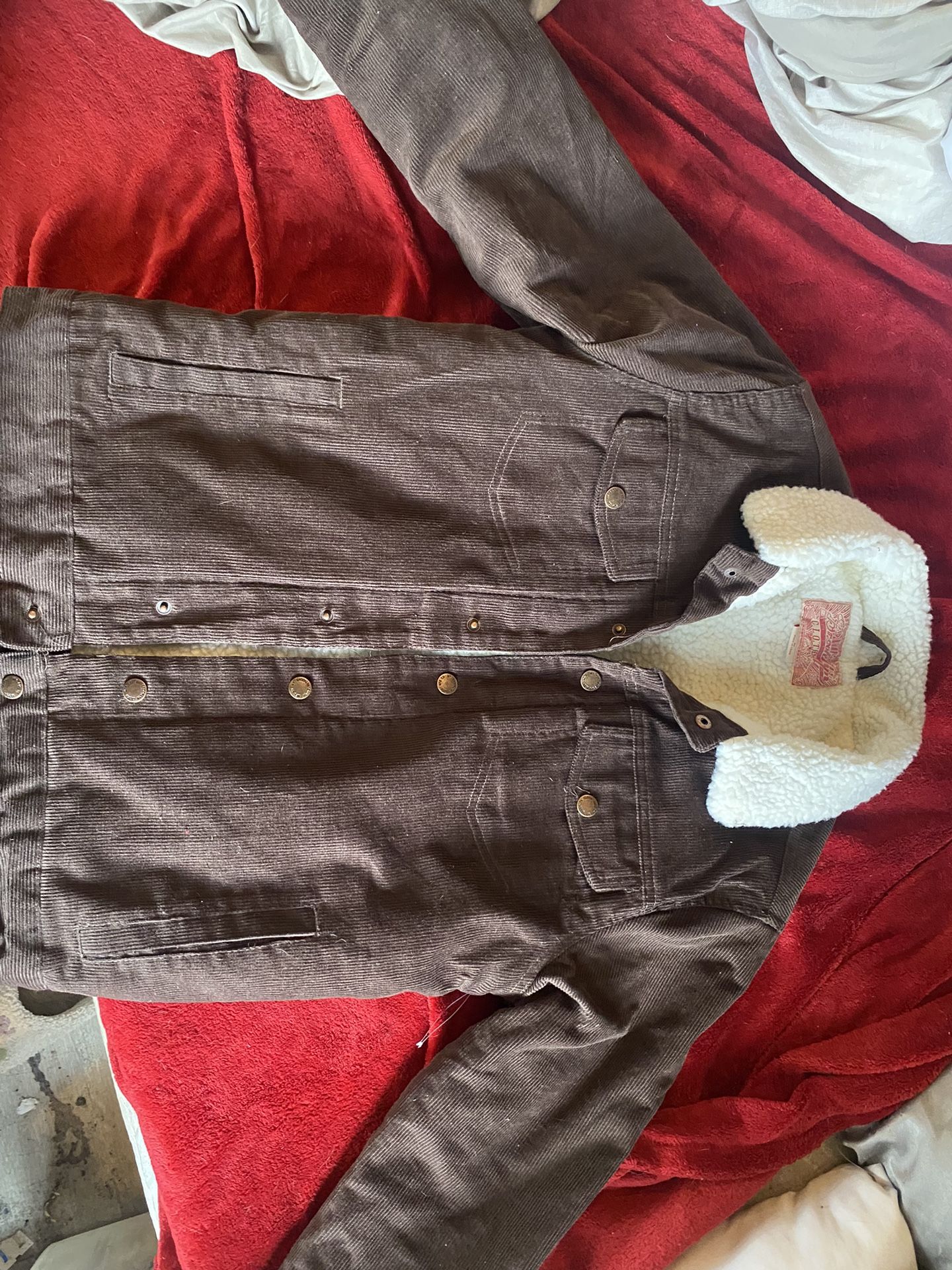 Vintage Style Work Jacket Brown Sherpa Men’s Jacket