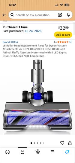 V6 Dyson brush head