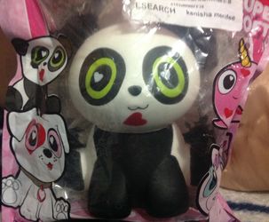 NEW Grin Studios Amazing Squishee Jumbo Panda Sue Squishy Super Soft Valentines