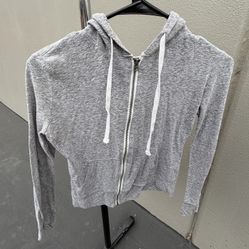 Aéropostale Women's Gray Full Zip Hoodie Sweatshirt Size S