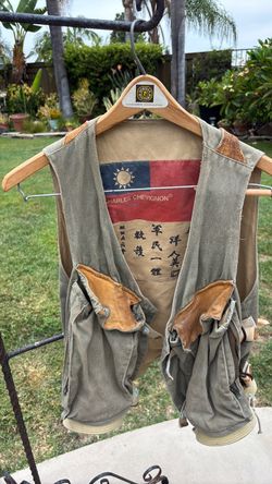 Charles Chevignon vintage cotton/canvas/leather vest