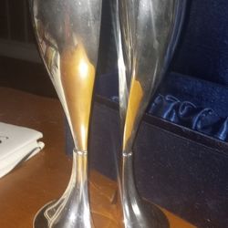 Silver Plated Wedding Flutes.