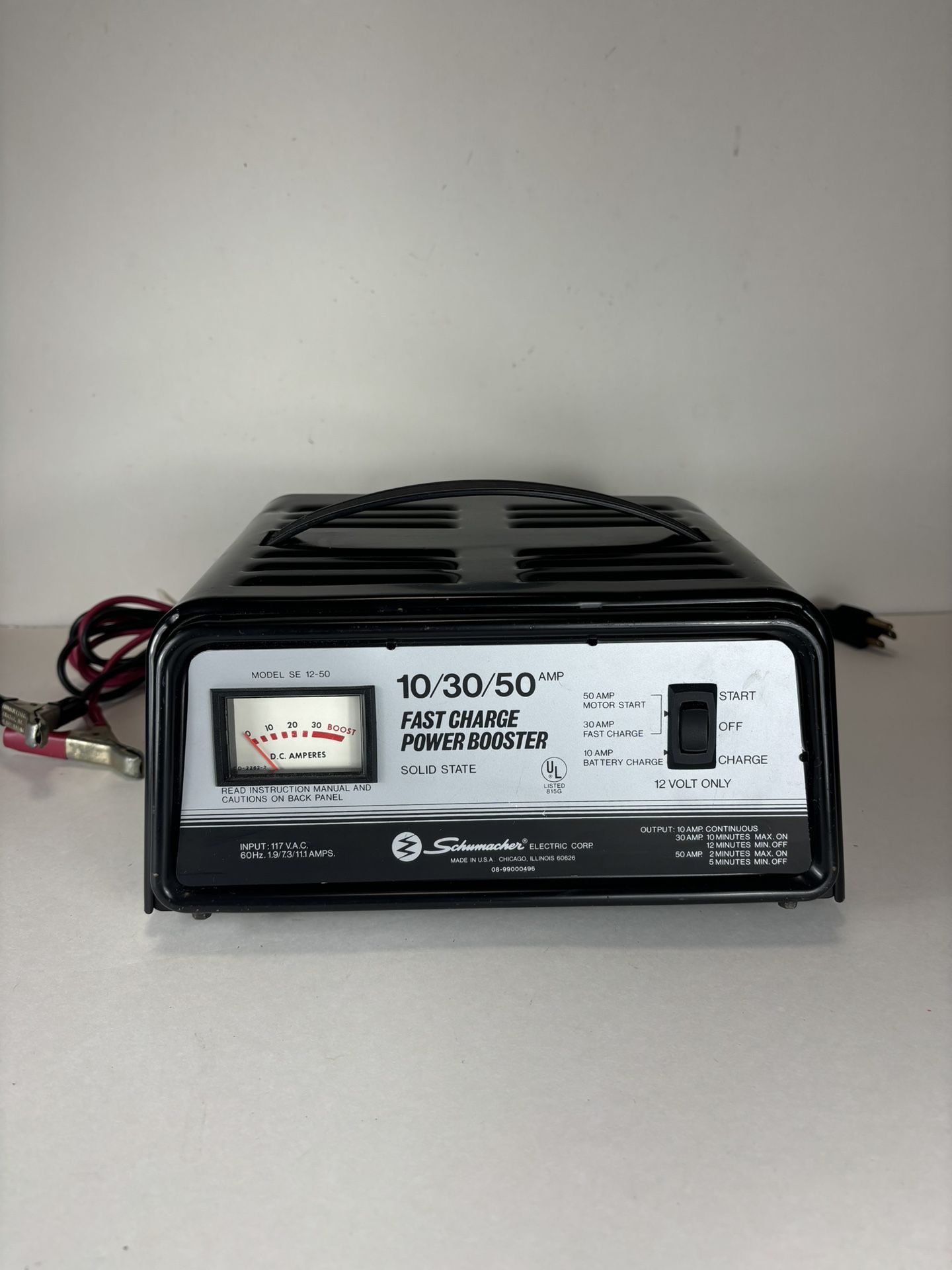 Schumacher Charge Starter Battery Amp 10/30/50 Amp