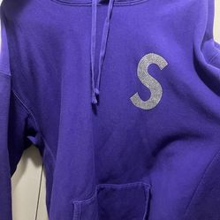 Supreme Swarovski S Hoodie Hooded Purple Sweatshirt Size XL