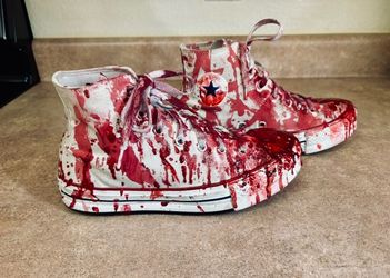 Custom Zombie Converse All Star youth 4.5 Bloody Horror Halloween Costume Shoes