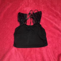 Black Crop Top Mini Y2K