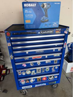 US General tool box, cabinet, chest + impact wrench