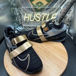 Nike Romaleos 4 "Black/Gold" Weightlifting Gym Shoes Men's Size 9