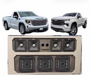 CHEVY SILVERADO GMC SIERRA SINGLE CAB 2019-2026 CUSTOM BOX WITH POWERFUL BASS AND  VOICE PACKAGE KICKER