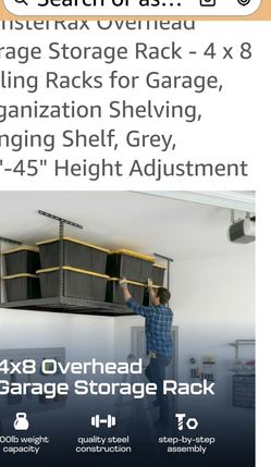 Garage above storage racks