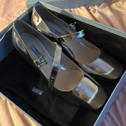 Prada Silver Heels – Worn Once – Size 10 – $350