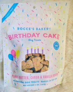 Bocce's Bakery Premium Dog Treats Birthday Cake Small Biscuits 5 oz