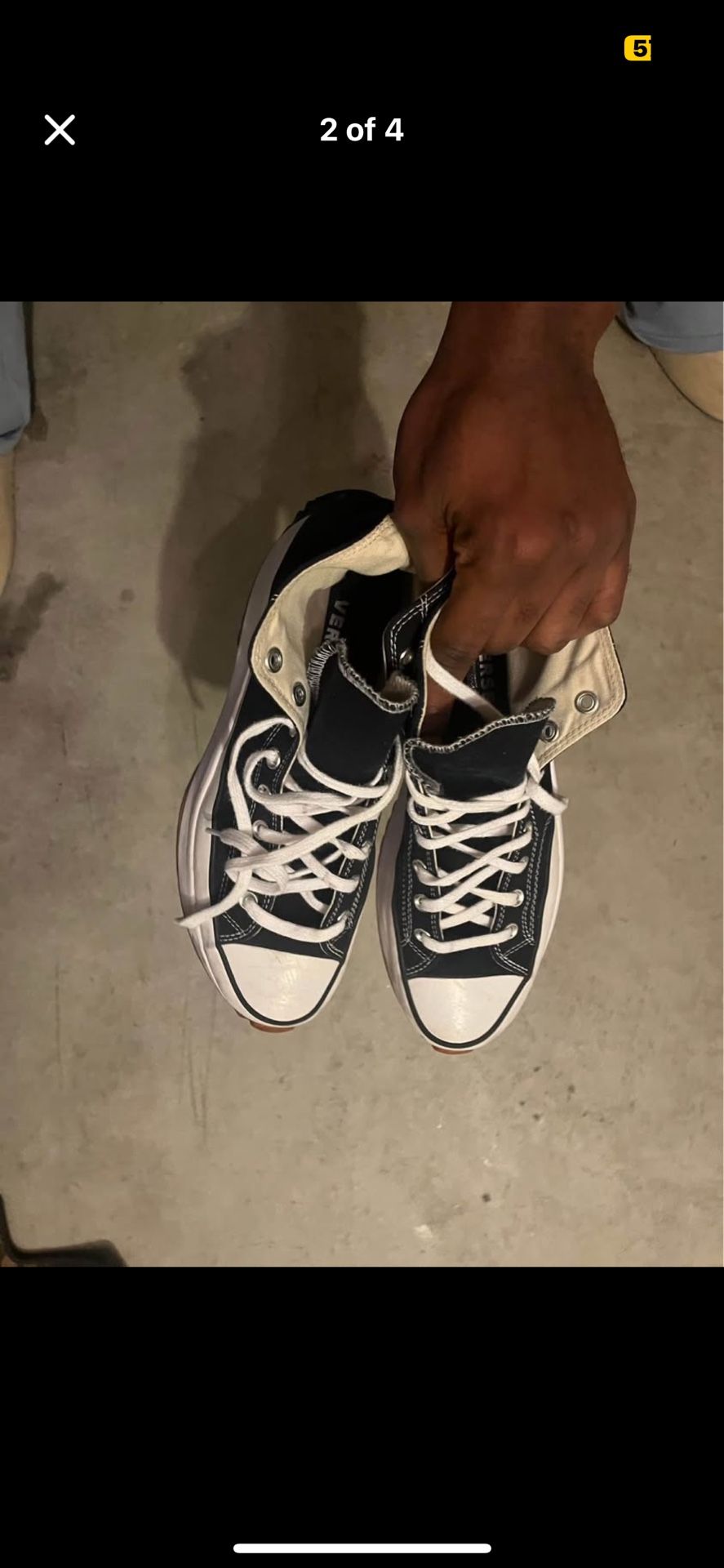 Black and white Converse