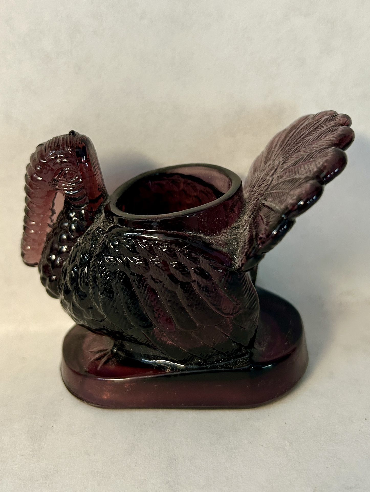 Amethyst Turkey Toothpick Holder Vtg Glass