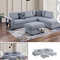 Sectional With Ottoman  Set