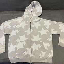 BAPE Sta Full Zip Hoodie Sweatshirt Gray a bathing ape STAR NIGO Men Sz Medium