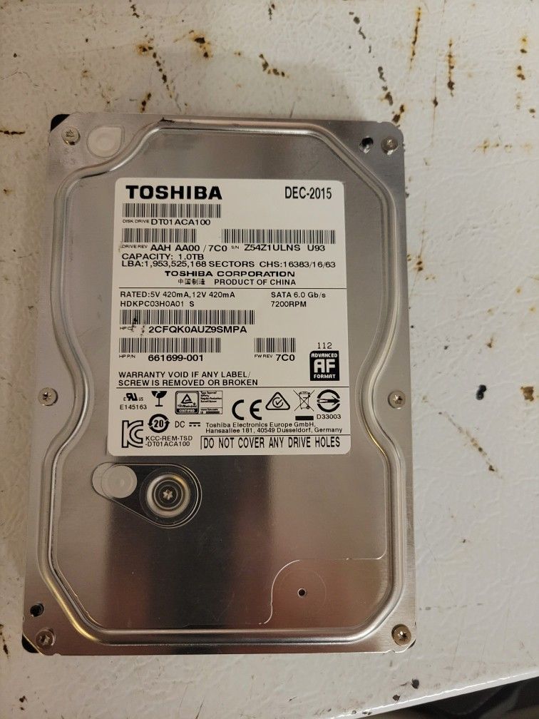 1 Tb Computer Desktop Hard Drive