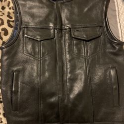 Custom Leather Motorcycle Vest