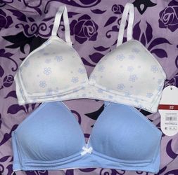 2-Pack Cotton Spandex Bras Size 32