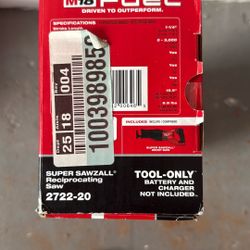 Milwaukee Super Sawzall Tool Only 