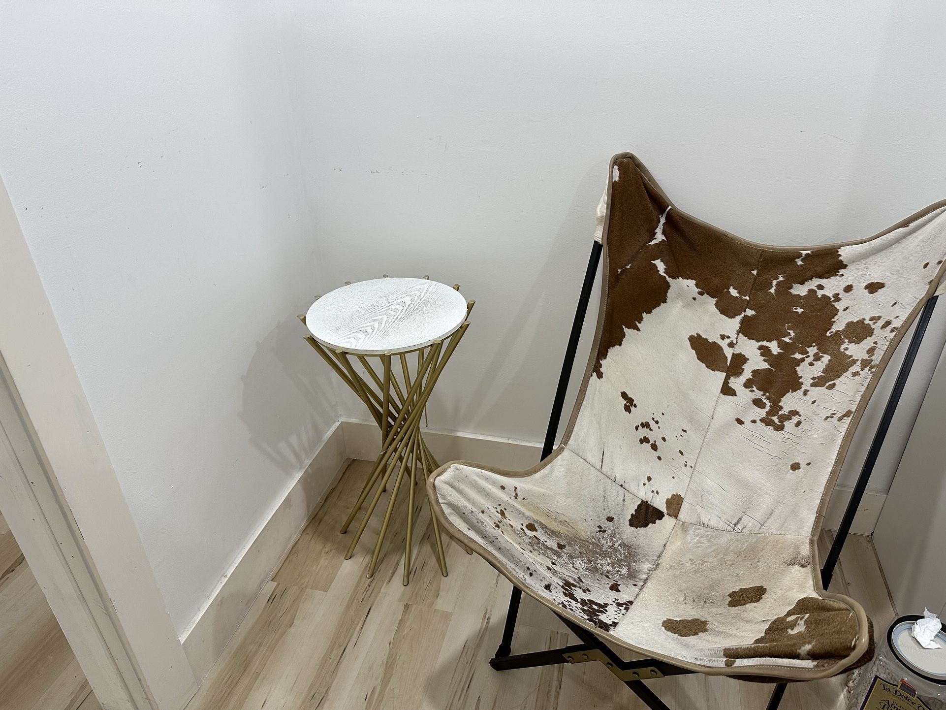 Metal And Wood Side Table