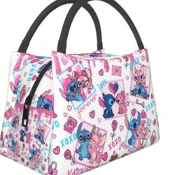 Disney Stitch And Angel Insulated Lunch Bag Large $20