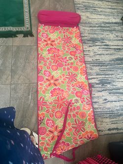Floral Beach Roll-Up Mat with Pillow
