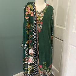 Green Linen Kameez Salwar Desi Outfit