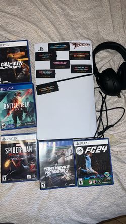 PlayStation 5 1tb with headsets and four games