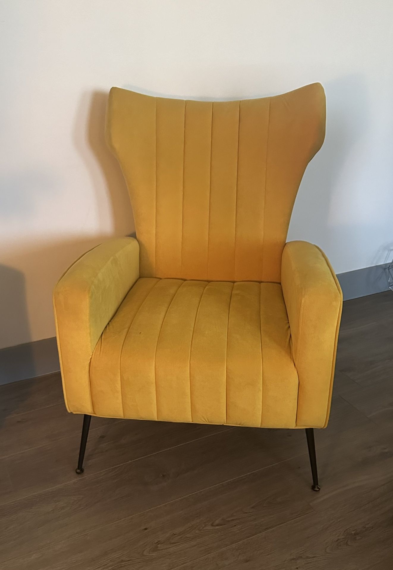 Velvet Wingback Chair (Originally $225)